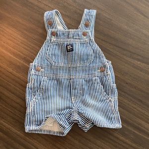 Oshkosh baby striped jean overalls